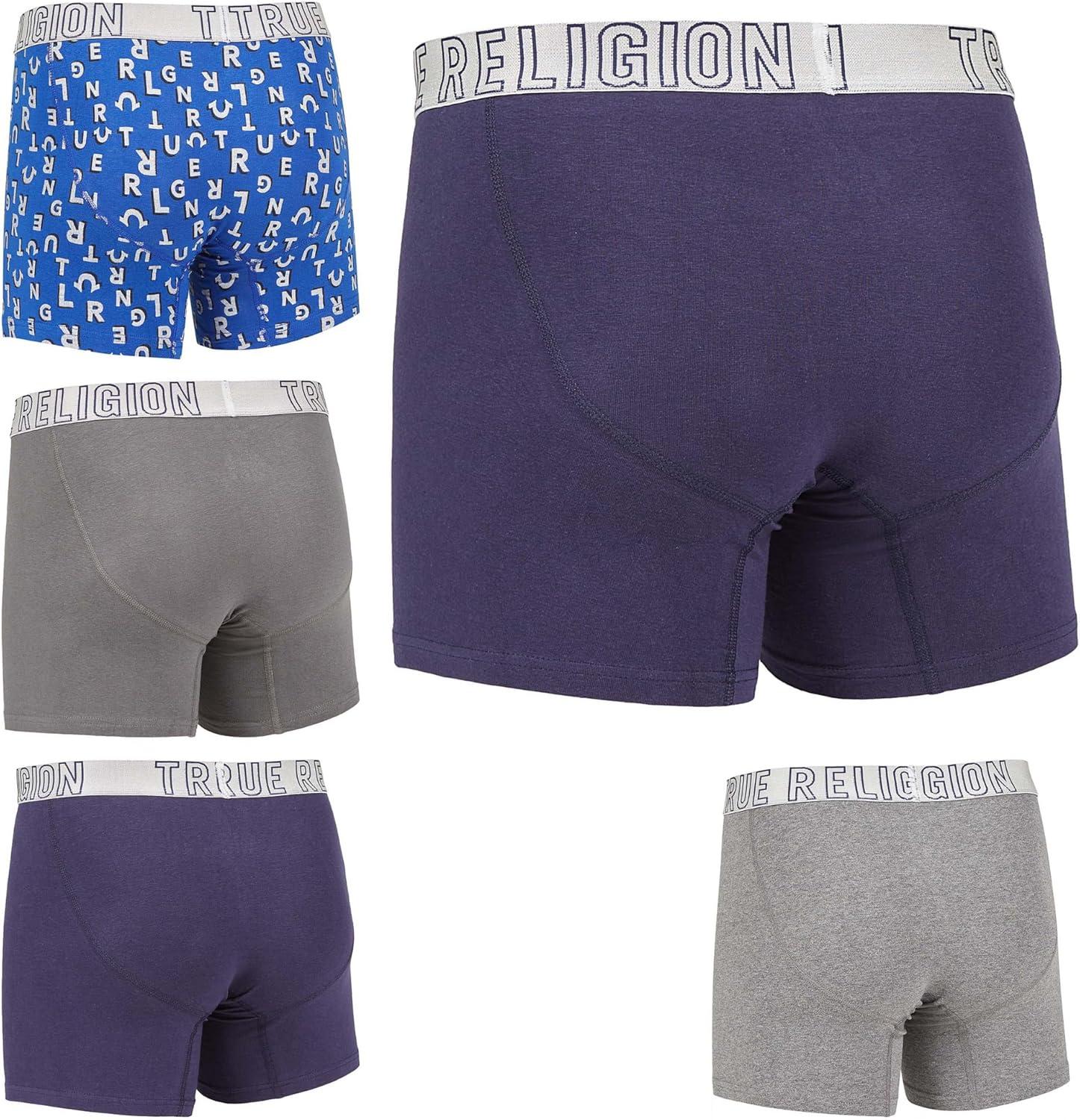 imageTrue Religion Cotton Stretch Mens Boxer Briefs Mens Underwear Pack of 5NavyGreySilver
