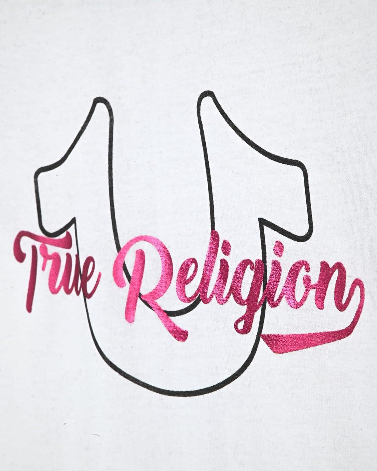 imageTrue Religion Girls 3 Piece Fleece Set Hoodie Tee Shirt ampamp JoggerLegging Outfit Rhinestud ampamp Foil Details Sizes 414Black Cargo