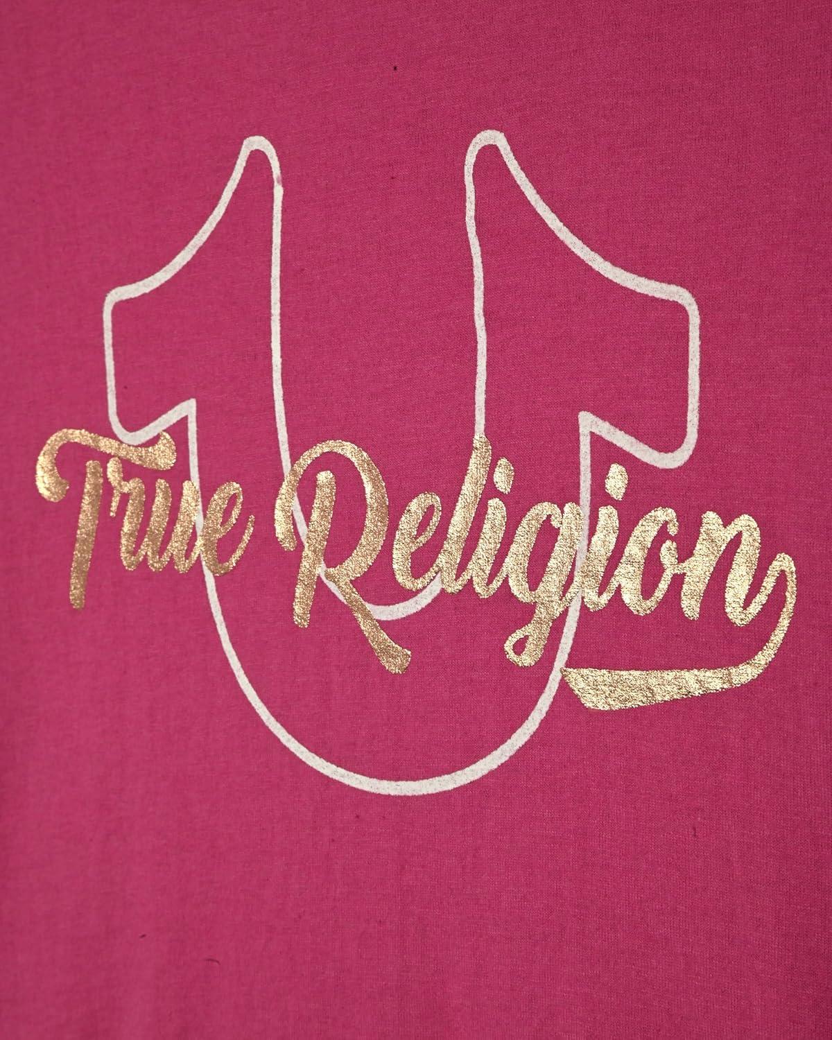 imageTrue Religion Girls 3 Piece Fleece Set Hoodie Tee Shirt ampamp JoggerLegging Outfit Rhinestud ampamp Foil Details Sizes 414Winter White Cargo