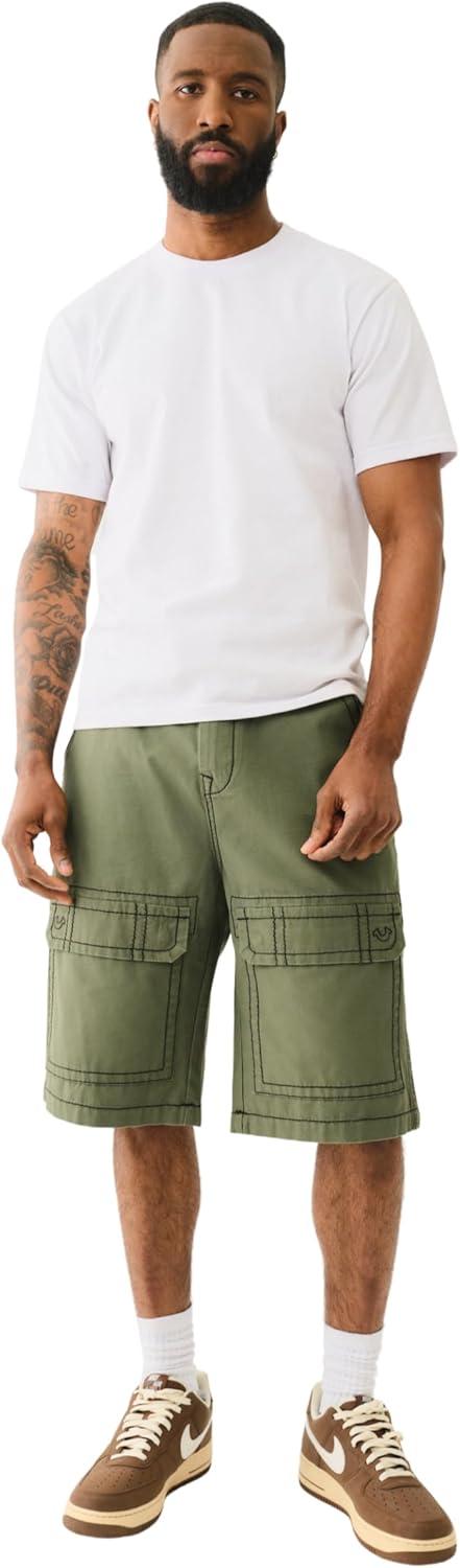 imageTrue Religion Mens Big T Vinny Cargo Short Slim Fit with Flap PocketsKalamata