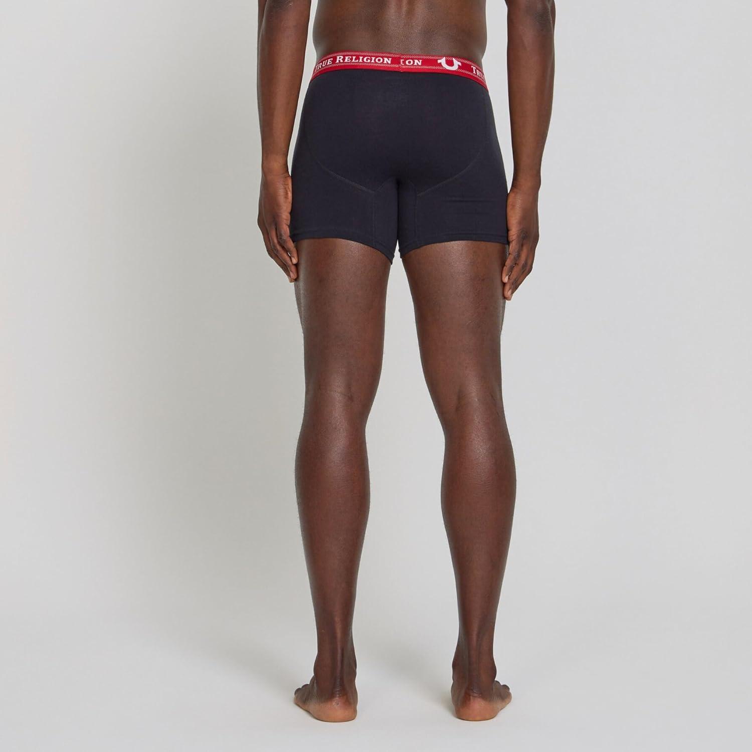 imageTrue Religion Mens Boxer Briefs Cotton Stretch Underwear for Men Pack of 4Black
