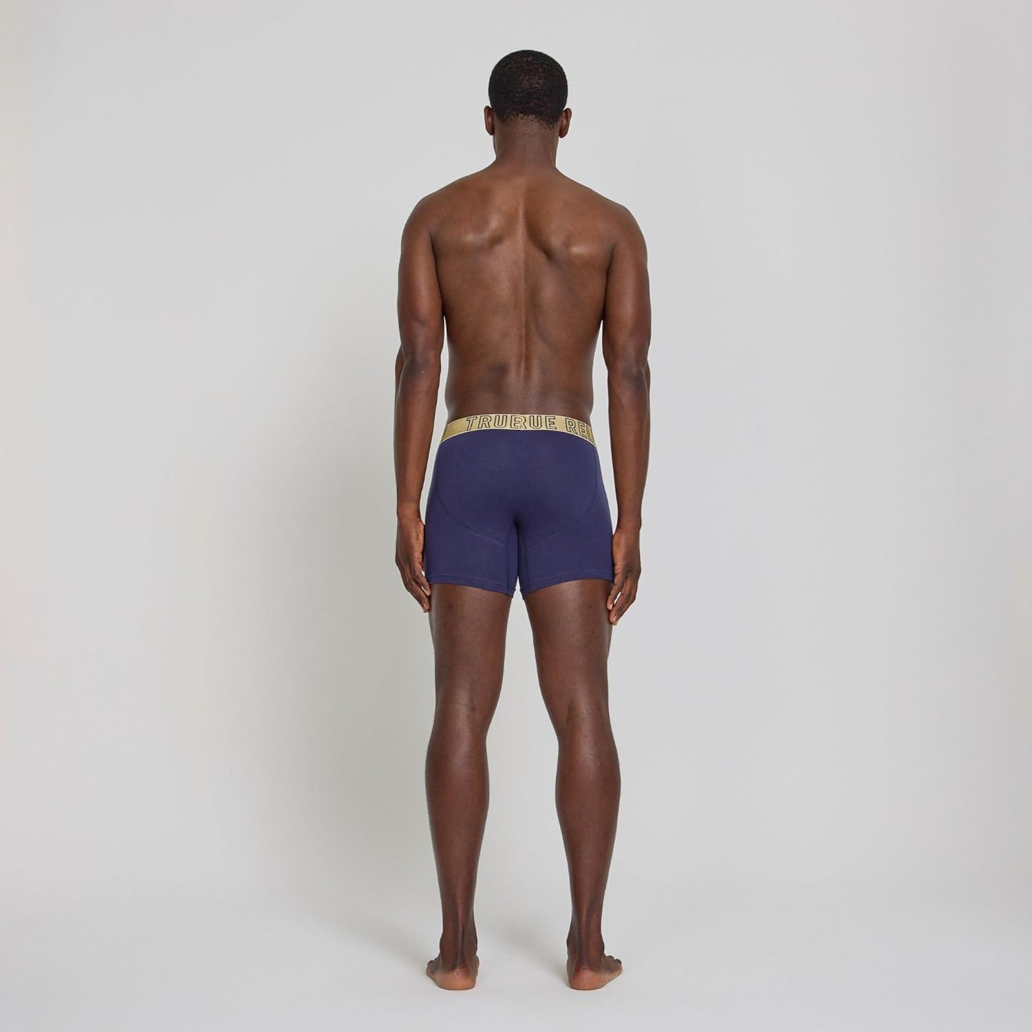 imageTrue Religion Mens Boxer Briefs Cotton Stretch Underwear for Men Pack of 4Blue