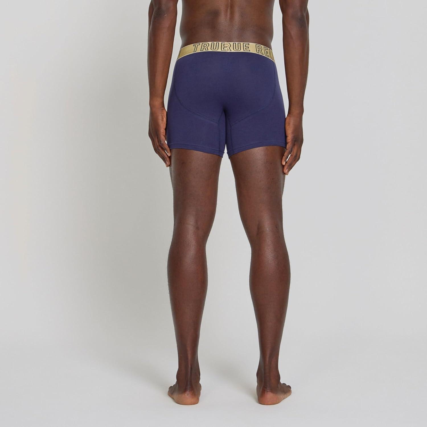 imageTrue Religion Mens Boxer Briefs Cotton Stretch Underwear for Men Pack of 4Blue