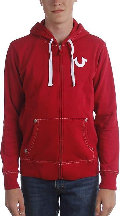 imageTrue Religion Mens Buddha Logo Zip Hoodie SweatshirtRuby Red