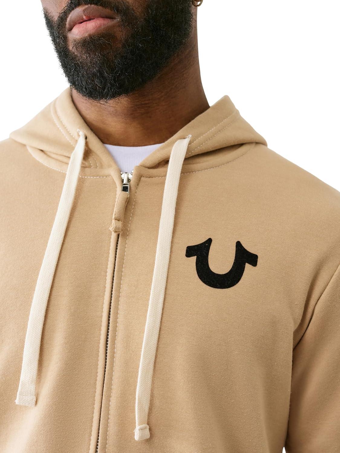 imageTrue Religion Mens Buddha Logo Zip Hoodie SweatshirtTravertine