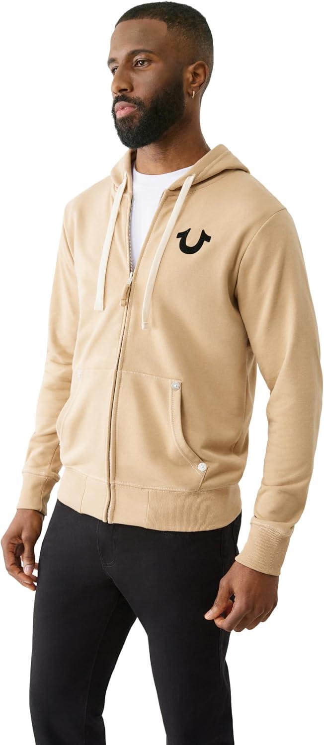 imageTrue Religion Mens Buddha Logo Zip Hoodie SweatshirtTravertine