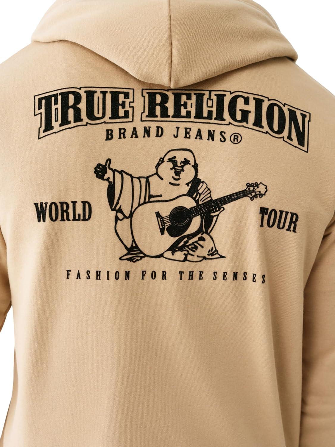 imageTrue Religion Mens Buddha Logo Zip Hoodie SweatshirtTravertine