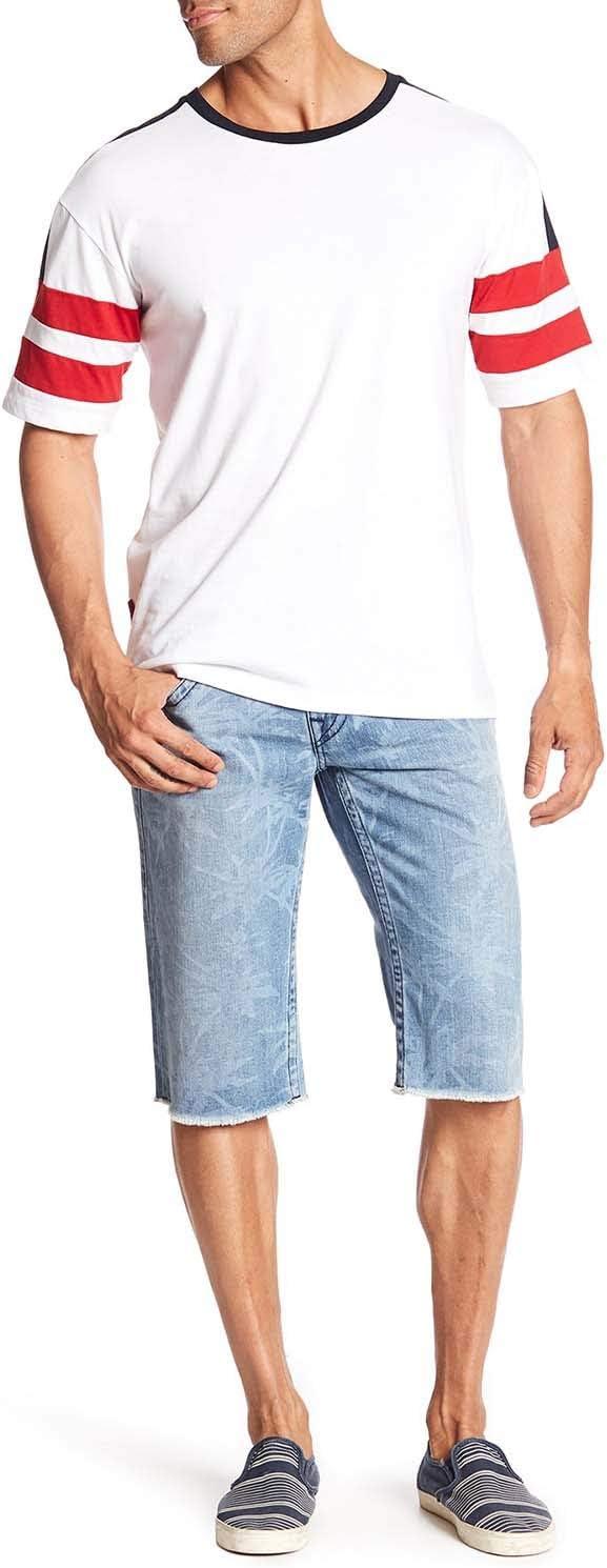 imageTrue Religion Mens Straight Flap CutOff ShortsIndigo Groove33