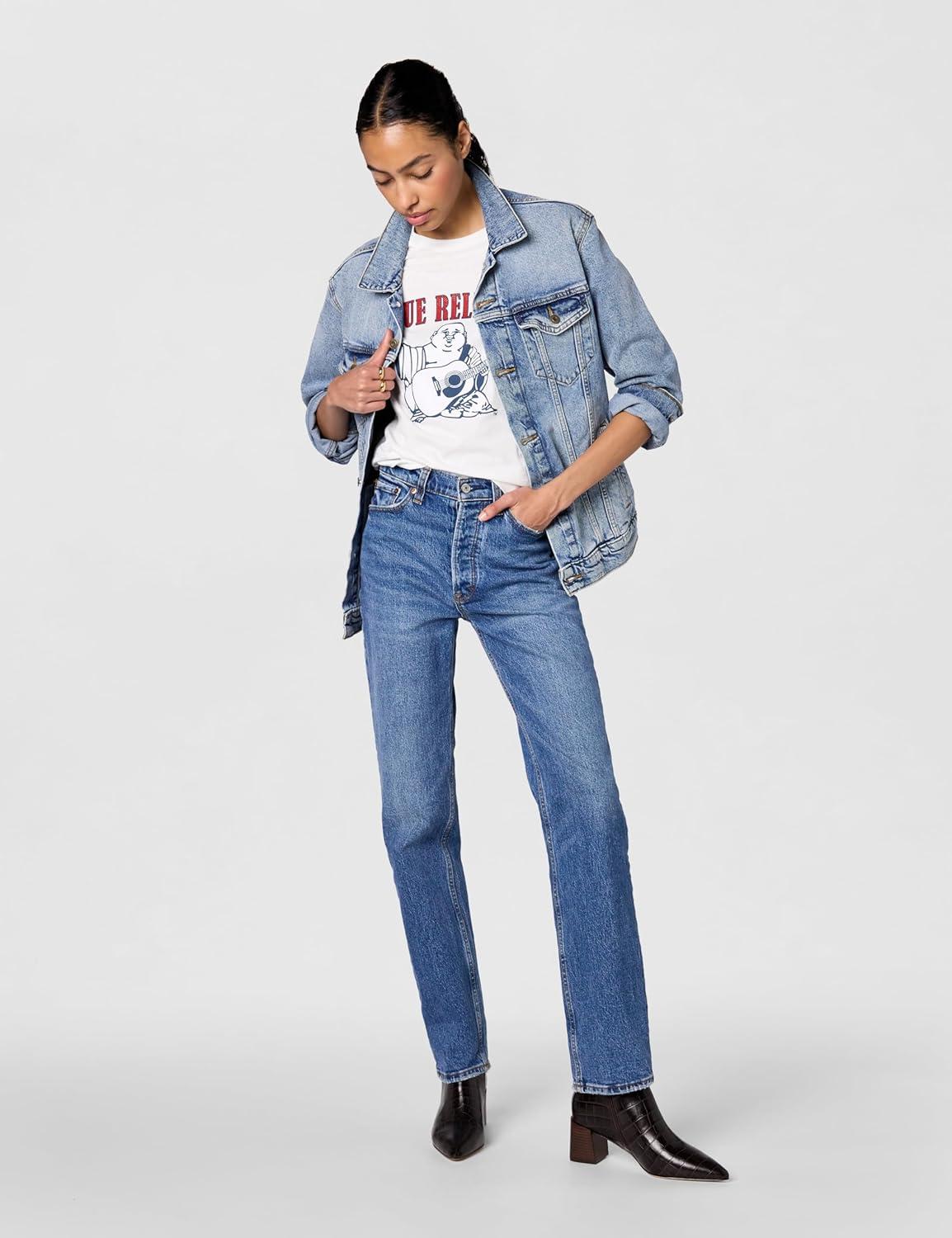 imageTrue Religion Womens Buddha Slim Vneck TeeOptic White