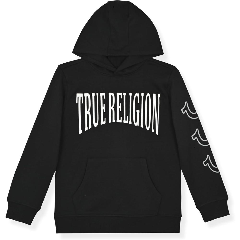 imageTrue Religion Boys Fleece Hoodies Premium Zip Front ampamp Pullover Sweatshirts Stylish Design ampamp ComfortBlack Pullover