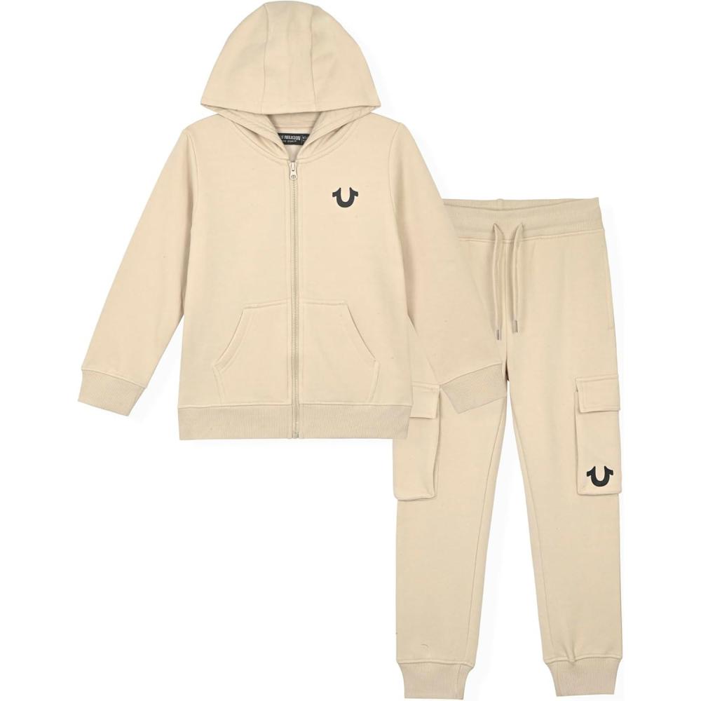 imageTrue Religion Boys Sweatshirts and Sweatpants for Kids 2 Piece Clothing Set Fleece Hoodie and Jogger PantsStonered