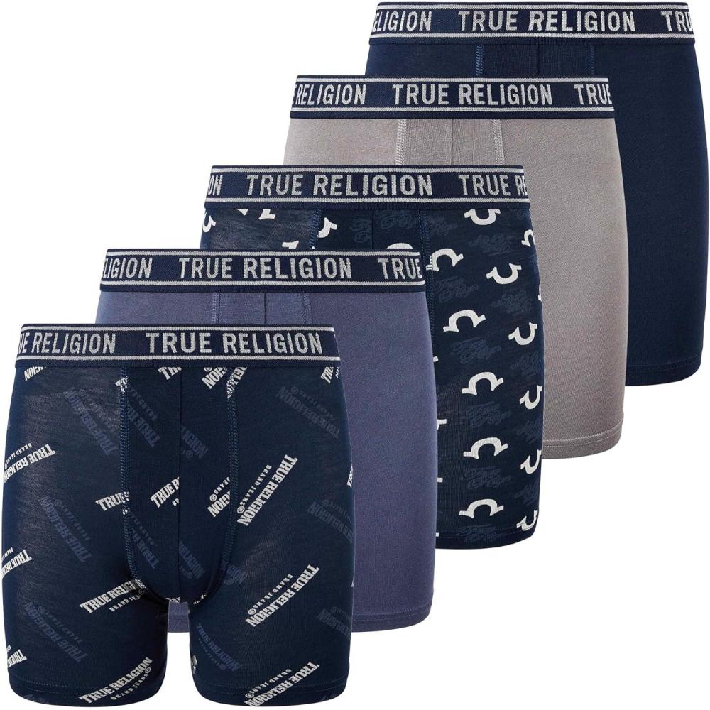 imageTrue Religion Boys Underwear 5 Pack Boxer Briefs for Boys 618 Durable Stretch Breathable Moisture WickingMulti 5