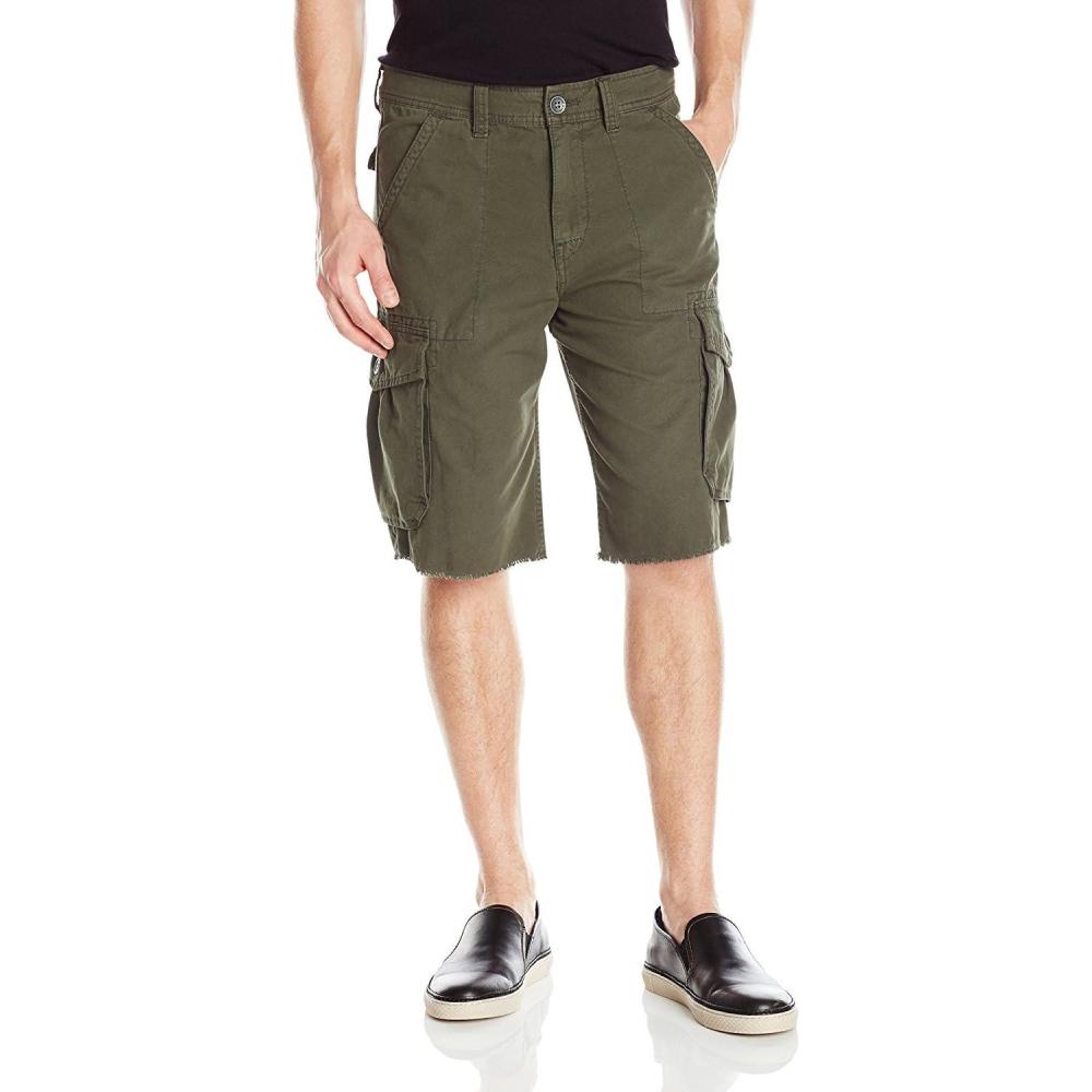imageTrue Religion Mens 12 Inch Frayed Weekender CargoMilitary