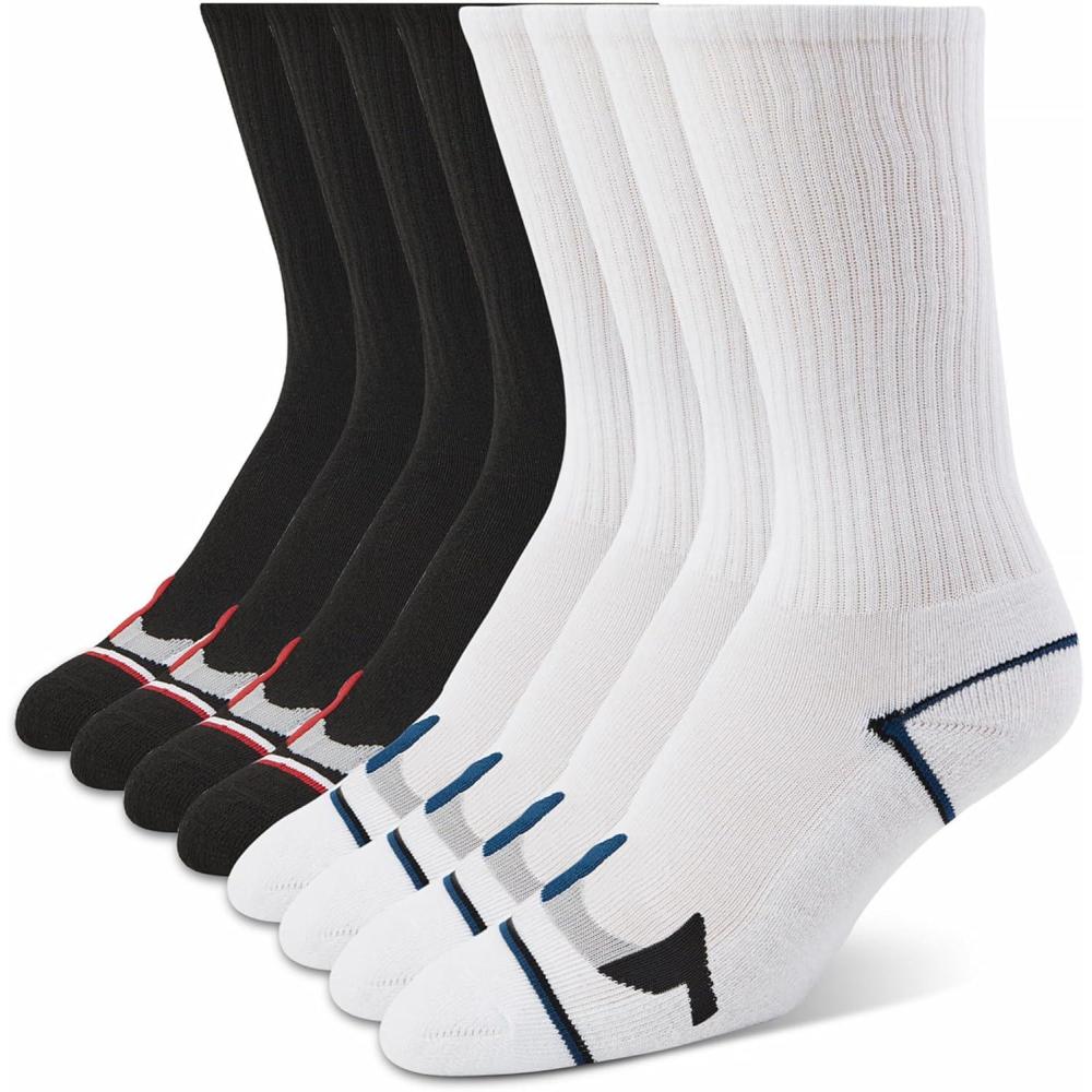 imageTrue Religion Mens 8 Pairs Crew Socks for Men Premium Athletic Mens Socks Shoe Size 8128 Pairs BlackWhite