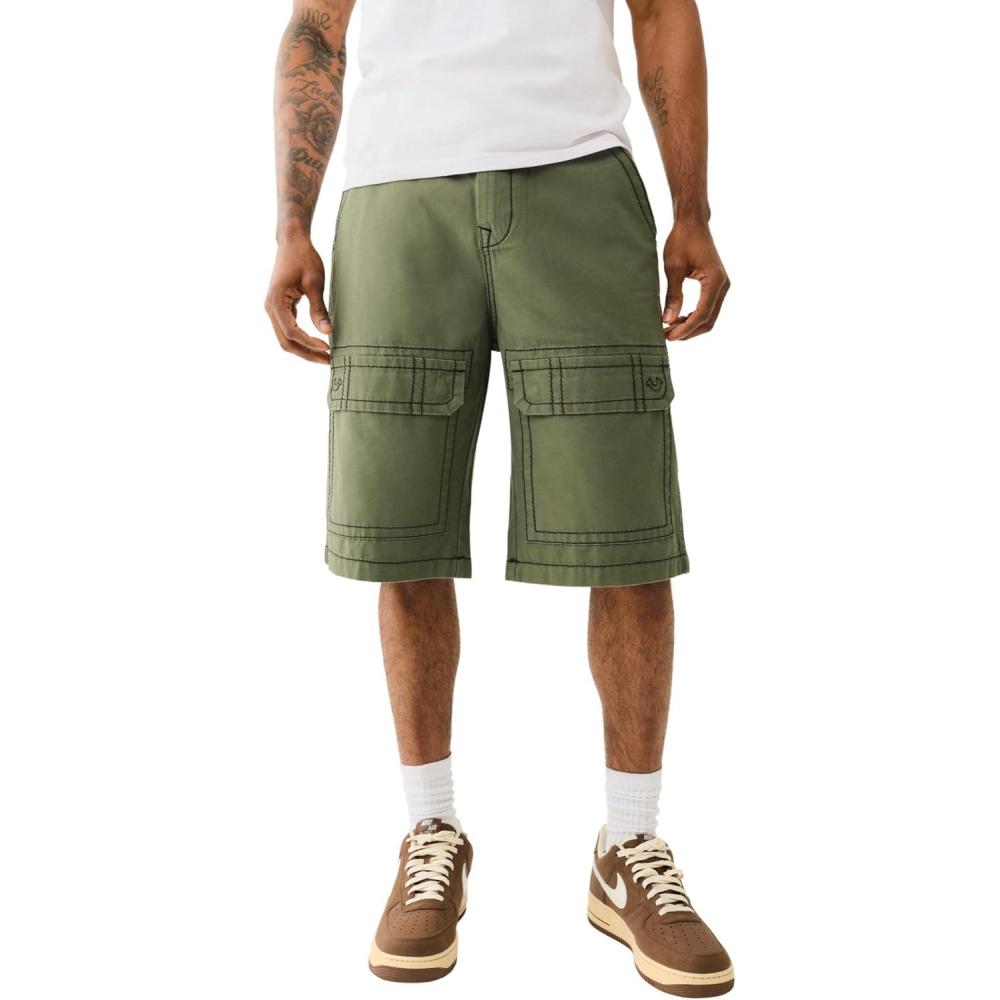 imageTrue Religion Mens Big T Vinny Cargo Short Slim Fit with Flap PocketsKalamata