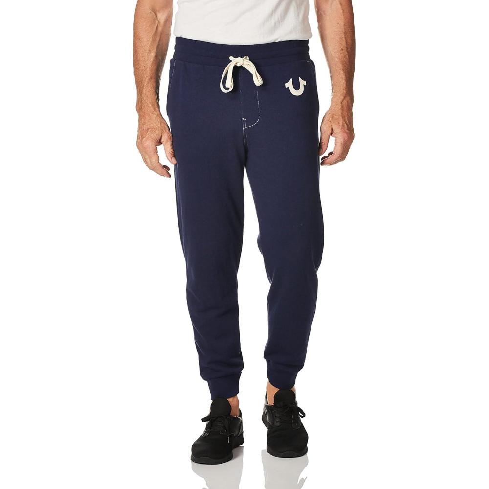 imageTrue Religion Mens Classic Logo Jogger Sweatpants  Soft Mens Joggers with Pockets Comfortable Sweat PantsTrue Navy