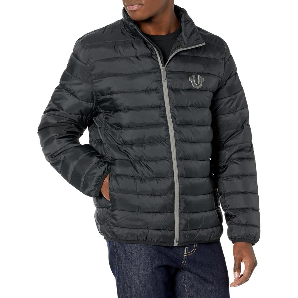 imageTrue Religion Mens Light Puffer Jacket Jet Black XXXL