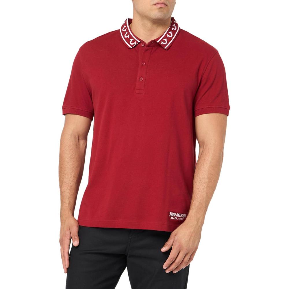imageTrue Religion Mens Relaxed PoloRed Dahlia