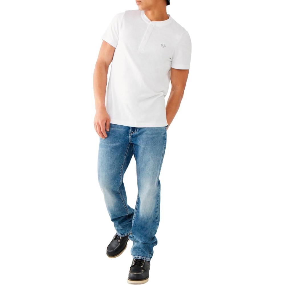 imageTrue Religion Mens Ricky Big T Straight Leg Jean with Back Flap PocketsLight Breaker