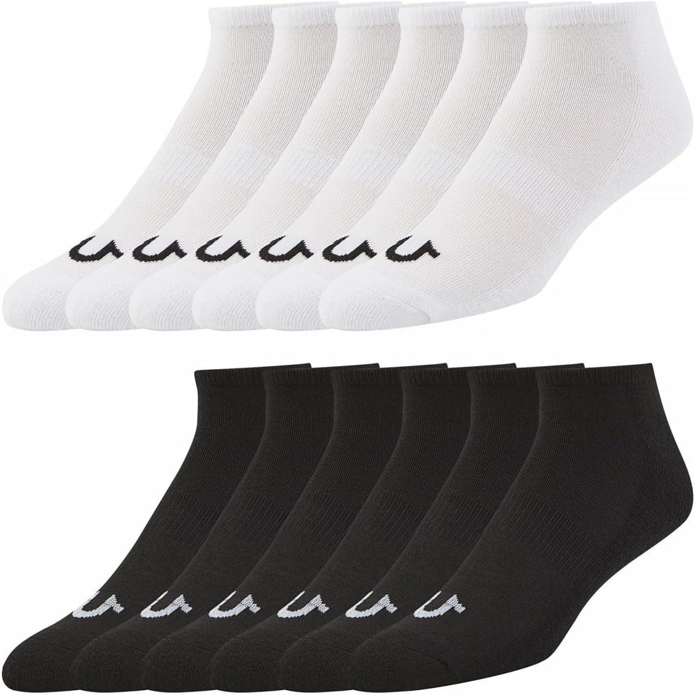 imageTrue Religion Mens Socks 6 ampamp 12 Pairs No Show Socks for Men Premium Athletic Shoe Size 81212 Pairs BlackWhite
