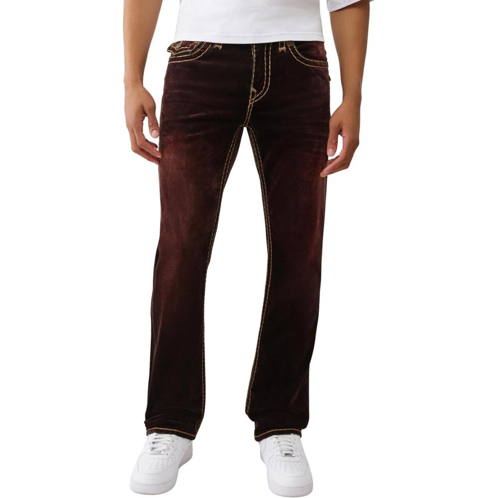 imageTrue Religion Velvet Ricky Super T Flap Pant 34  Mens Pants with Velvet Finish ampamp Iconic Horseshoe Stitching
