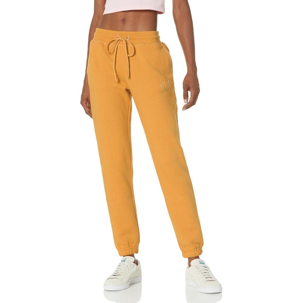 imageTrue Religion Womens Big T Midrise Knit JoggerMineral Yellow