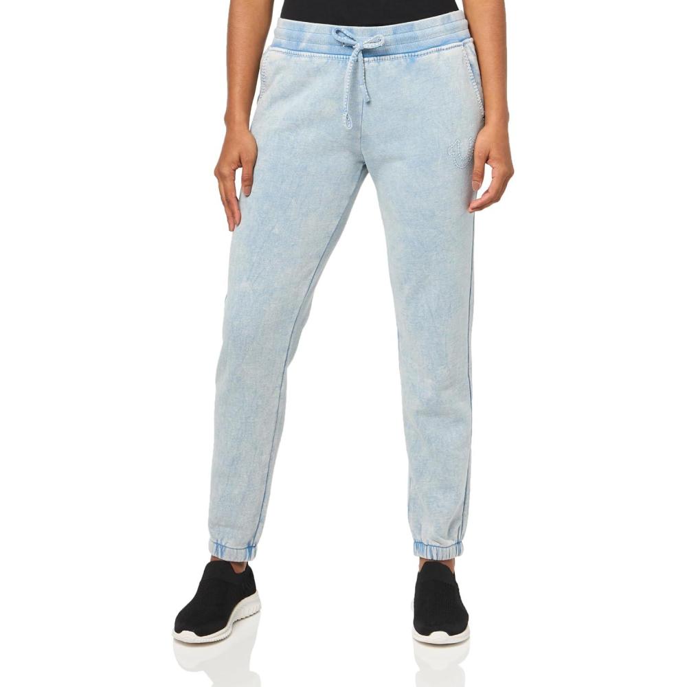 imageTrue Religion Womens Big T Midrise Knit JoggerPacific Blue