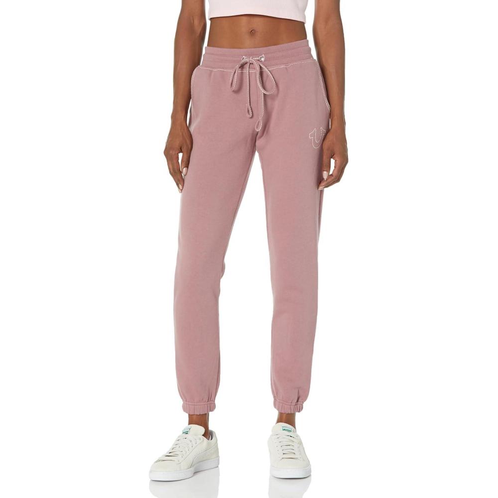 imageTrue Religion Womens Big T Midrise Knit JoggerWistful Mauve
