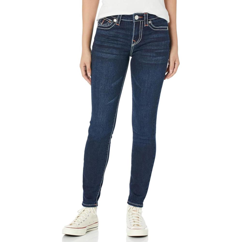 imageTrue Religion Womens Halle Super Skinny Midrise Big T JeanCapri