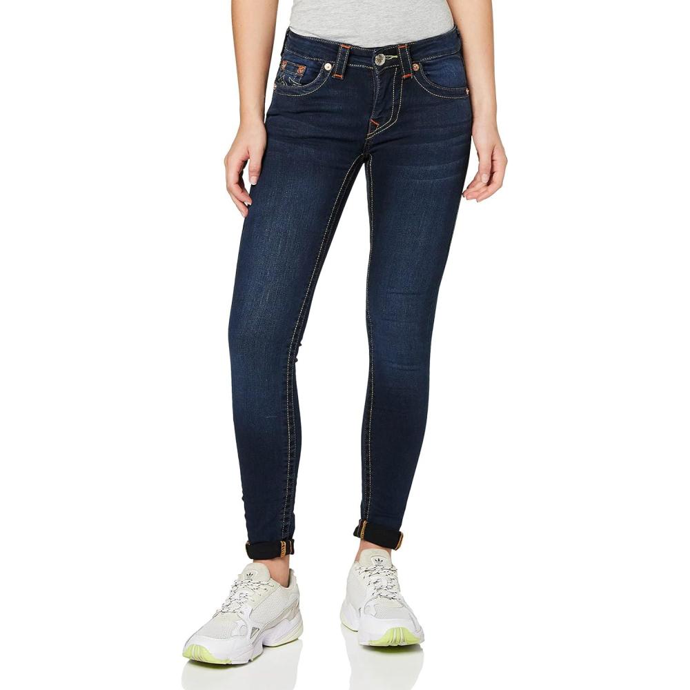 imageTrue Religion Womens Jennie Mid Rise Curvy Fit Skinny Ankle JeanIndigo Upgrade