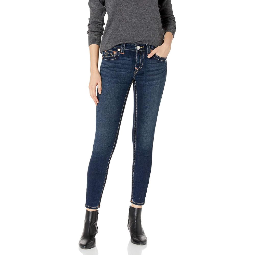 imageTrue Religion Womens Jennie Mid Rise Curvy Fit Skinny Ankle JeanUpgrade