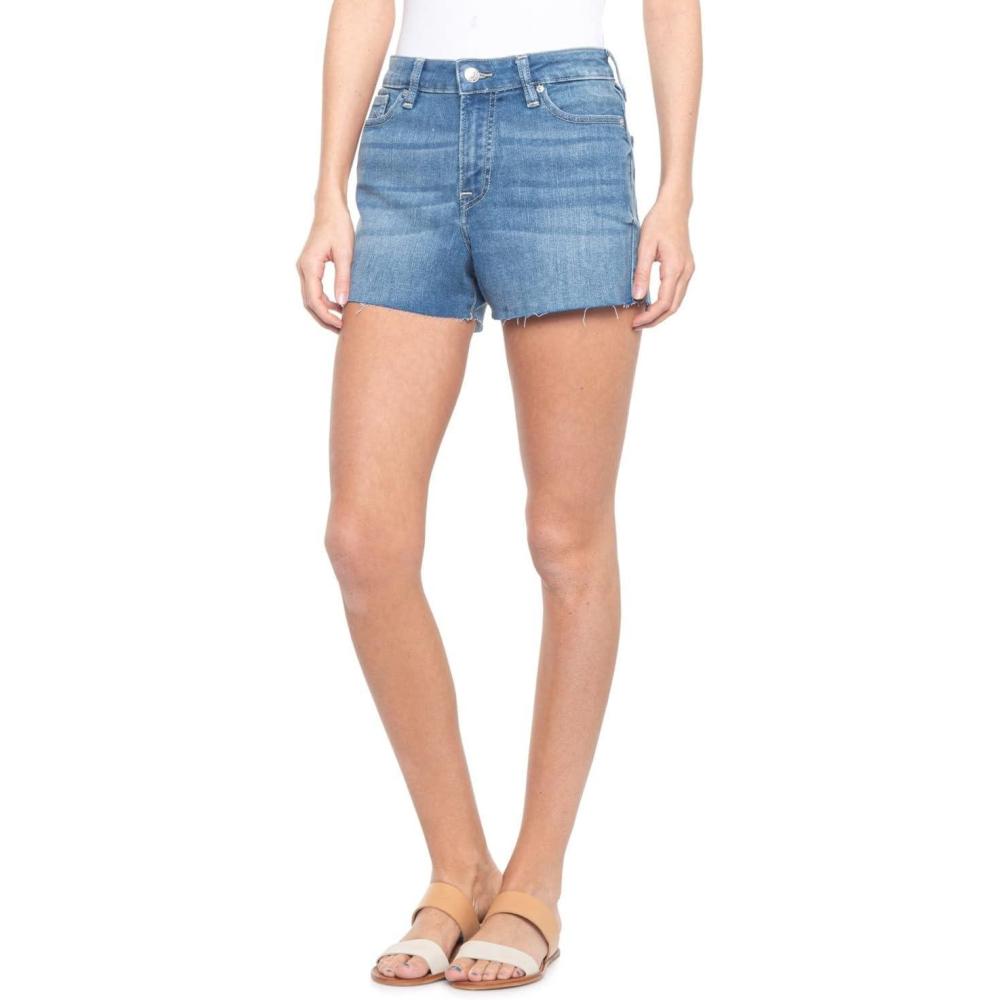 imageTrue Religion Womens Maisie High Rise Single Needle Raw Hem ShortMedium Wash