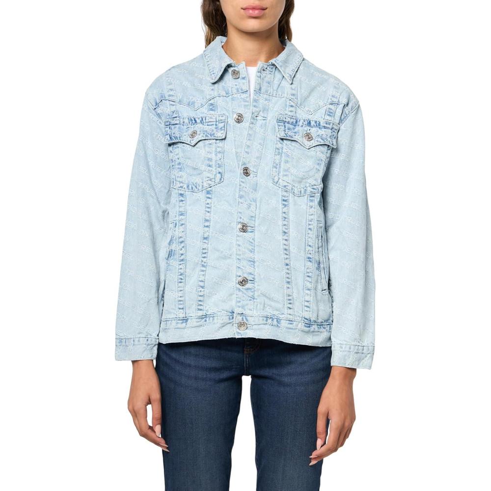imageTrue Religion Womens Monogram Oversized Jimmy Jacket Leaping Water M