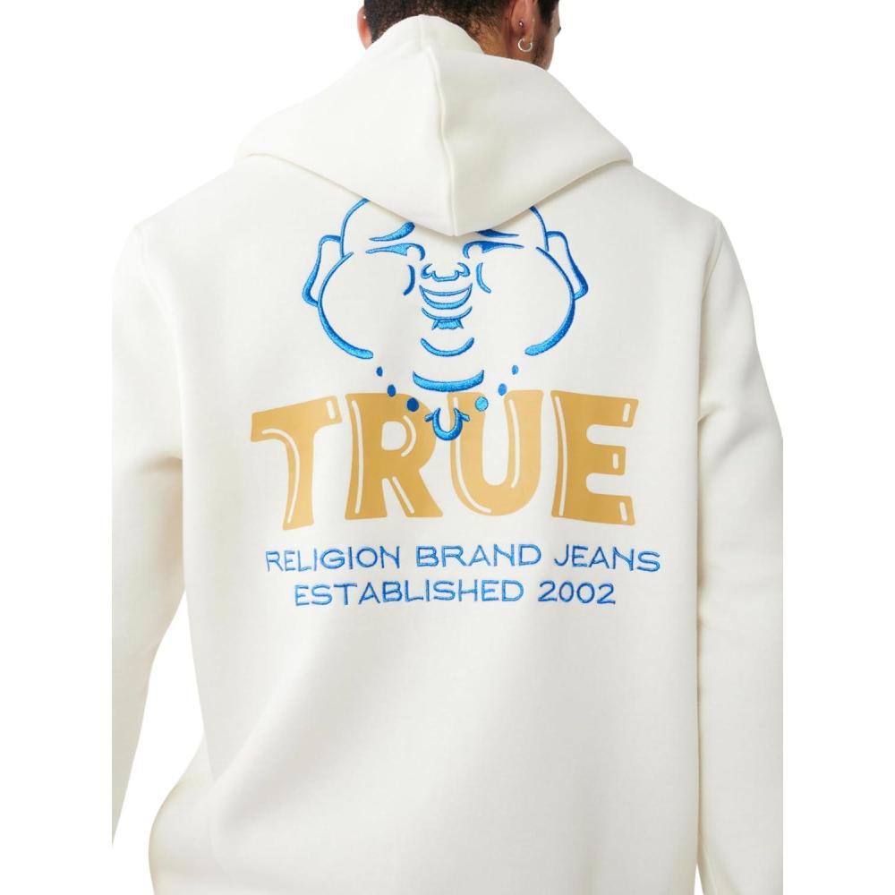 imageTrue Religion mens Antique Zip Up Logo HoodyWinter White