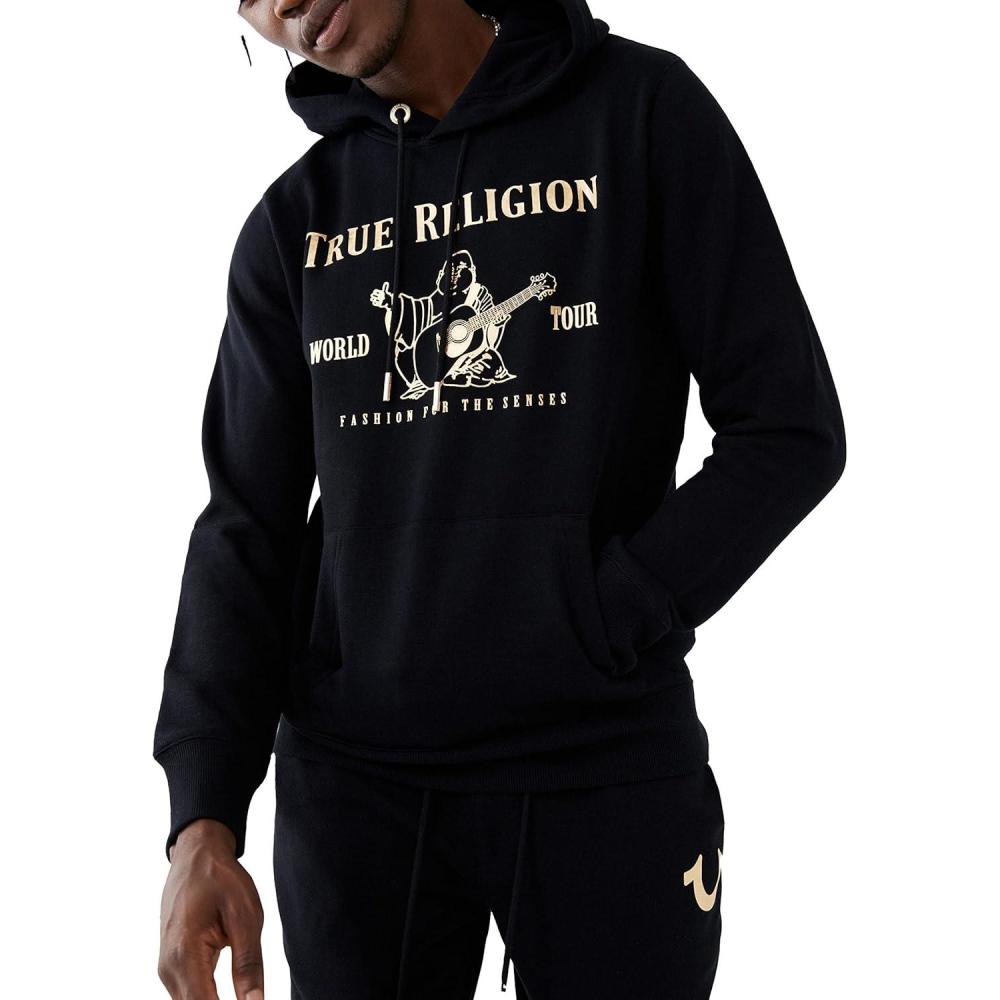 imageTrue Religion mens Metallic Buddha Fleece HoodyBlack