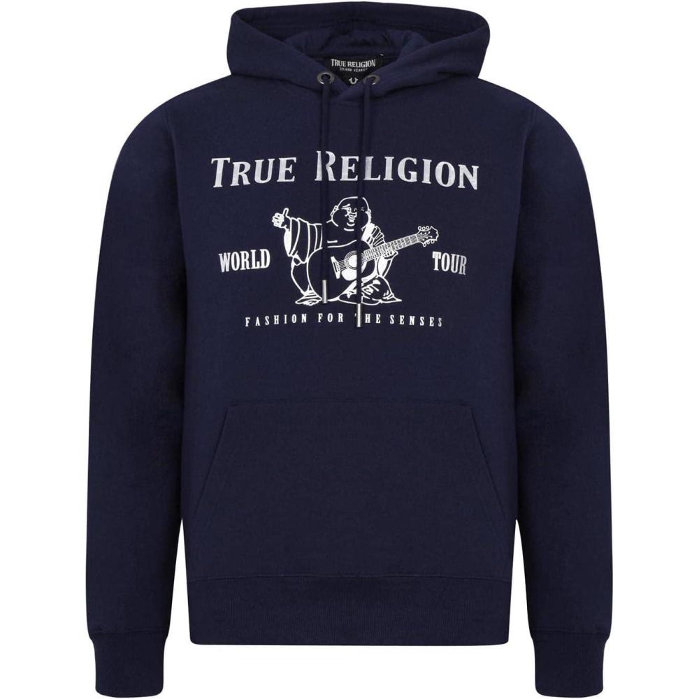 imageTrue Religion mens Metallic Buddha Fleece HoodyNavy