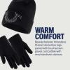 True Religion Beanie Hat and Touchscreen Glove Set(Black)