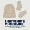 True Religion Beanie Hat and Touchscreen Glove Set(Off-white)