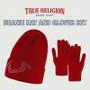 True Religion Beanie Hat and Touchscreen Glove Set(Red)