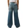 True Religion Bobbi Baggy Jeans | Women’s Wide Leg Denim with Distressed Hem, & Flap Pockets
