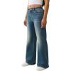 True Religion Bobbi Baggy Jeans | Women’s Wide Leg Denim with Distressed Hem, & Flap Pockets