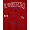 True Religion Boys Varsity Jacket – Stylish Button Front Jacket with Faux Leather Sleeves(Red-black)