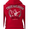 True Religion Buddha Banner Zip Up Hoodie for Women – Soft Cotton Blend, Drawstring Hooded Sweatshirt(Trv Red)