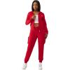 True Religion Buddha Fold Over Cargo Joggers for Women – Fleece Lined, Cozy Streetwear Sweatpants(Trv Red)