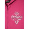 True Religion Girls 2 Piece Fleece Hooded Jogger Set – Zip-Front Hoodie & Sweatpants Outfit(Pink Varsity)