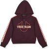True Religion Girls 2 Piece Fleece Hooded Jogger Set – Zip-Front Hoodie & Sweatpants Outfit(Ruby Taping)