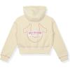 True Religion Girls 2 Piece Fleece Hooded Jogger Set – Zip-Front Hoodie & Sweatpants Outfit(Winter White)