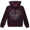 True Religion Girls Hoodie and Sweatpant Set Velour Jogger Sets for Girl Fashion Clothing(Ruby Grape)