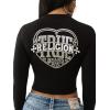 True Religion Heritage Logo Baby Tee – Women’s Cropped Graphic T Shirt, Cotton Blend Fitted Top