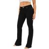 True Religion Jeans Women’s Denim Joey Mid Rise Flare Flap Single Needle Stitching Pant(Black Body Rinse)